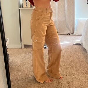 Super high-rise baggy wide leg corduroy pants